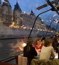 on board the bateaux parisiens dinner cruise along the River Seine